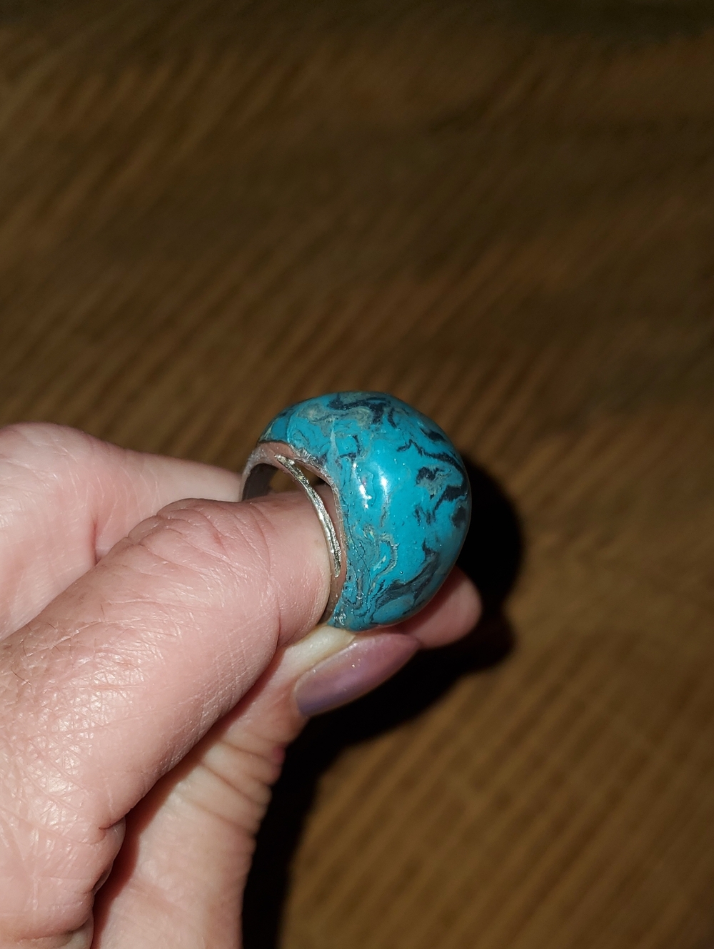 Handmade Dome Statement Ring - Blue Fashion Jewelry